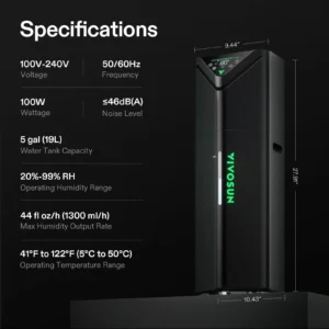 Used VIVOSUN H19 19L Wifi Intelligent Environmental Humidifier Smart Remote Control - Image 2
